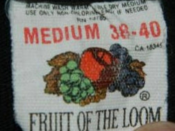 Tag Fruit of the loom (1980-2005)