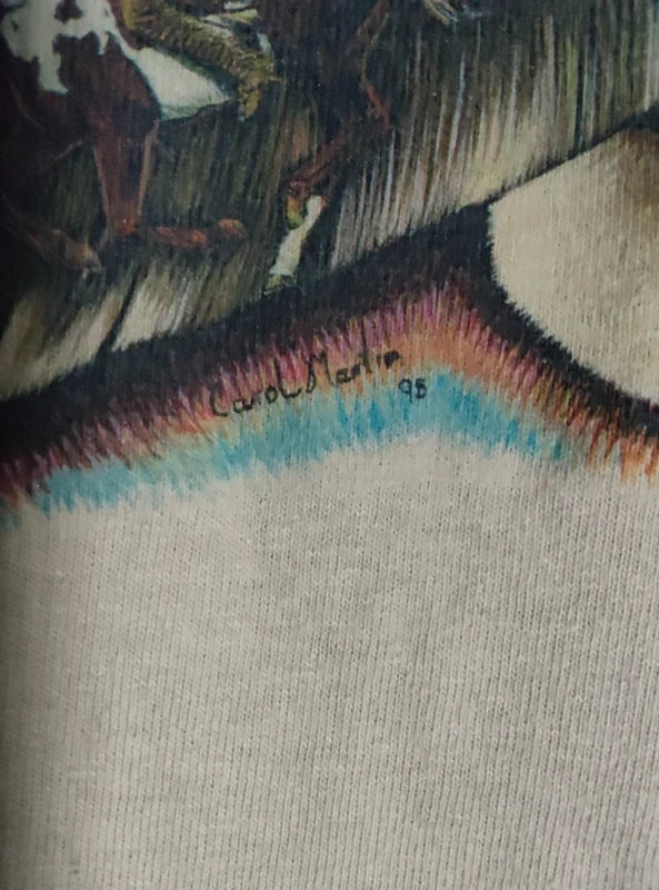 T-shirt Vintage Motif Indien Signé Carol Martin (1998)