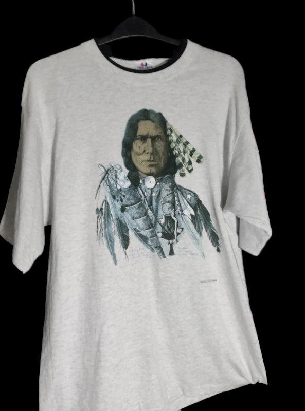 T-shirt Vintage Motif Indien (Single Stitch)