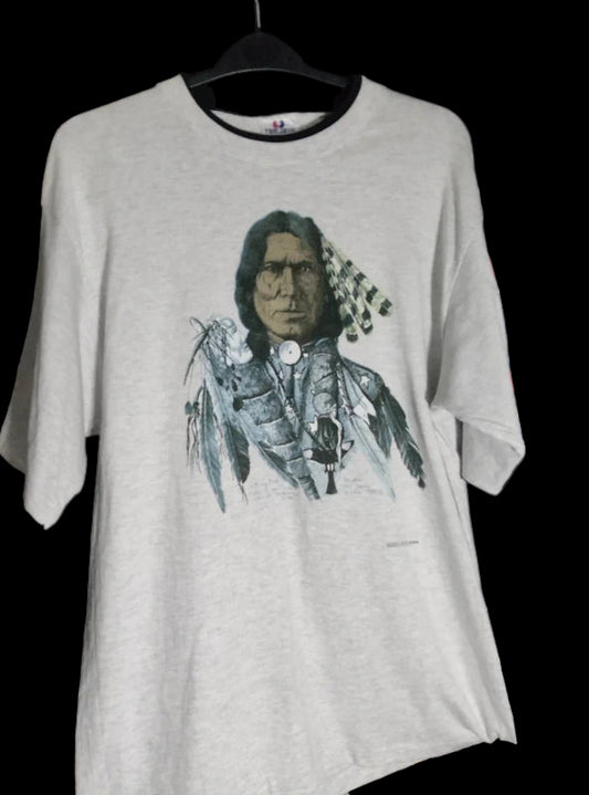 T-shirt Vintage Motif Indien (Single Stitch)