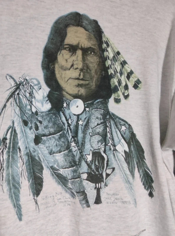 T-shirt Vintage Motif Indien (Single Stitch)